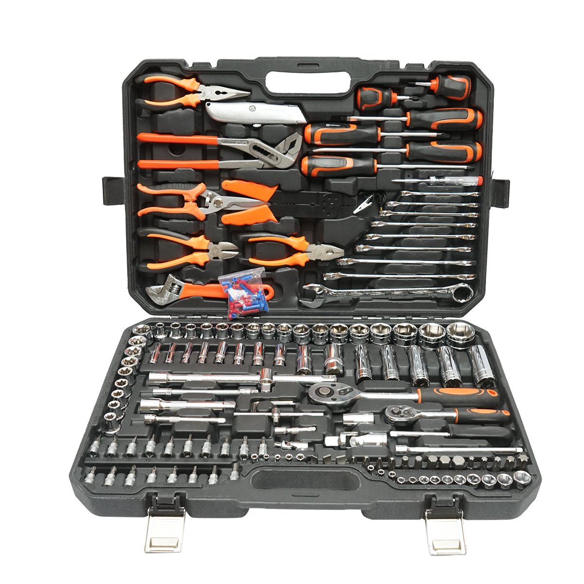 Trusa chei tubulare, chei fixe, biti, torx cu scule si unelte 160 piese Breckner Germany